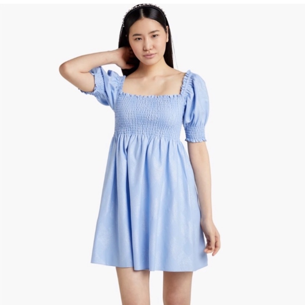 Hill House Athena Nap Dress Blue Glitter Check